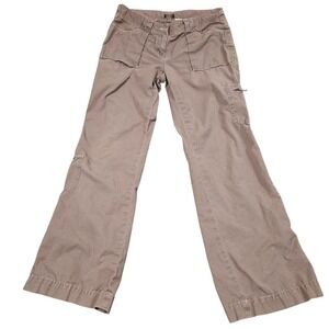 LL Bean Womens Ripstop Cargo Pants 32 Brown Canvas Utility Gorpcore Minimalist